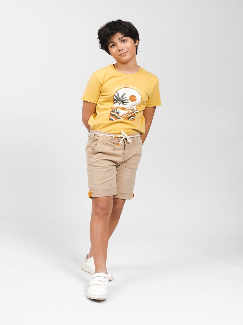 Short court slim uni 'Deeluxe' Beige - Kiabi