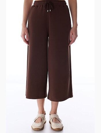 Short culotte en maille, coupe oversize, taille mi-haute penti