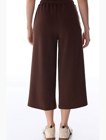 Short culotte en maille, coupe oversize, taille mi-haute penti