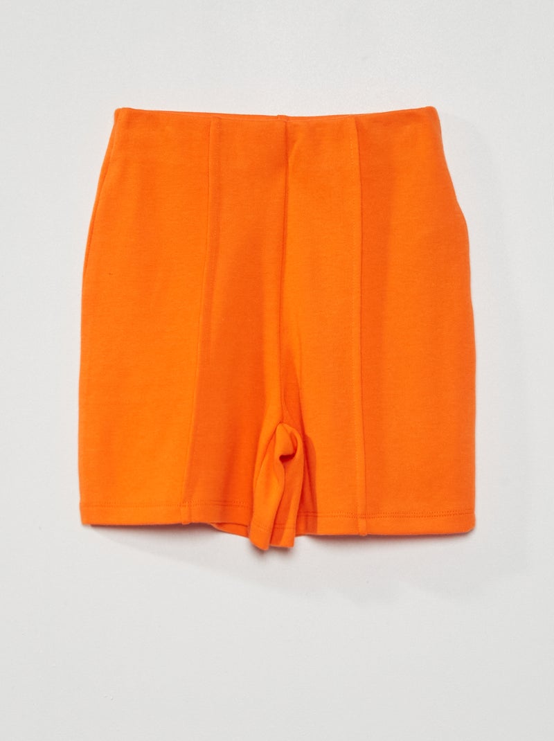 Short cycliste à taille haute ORange - Kiabi