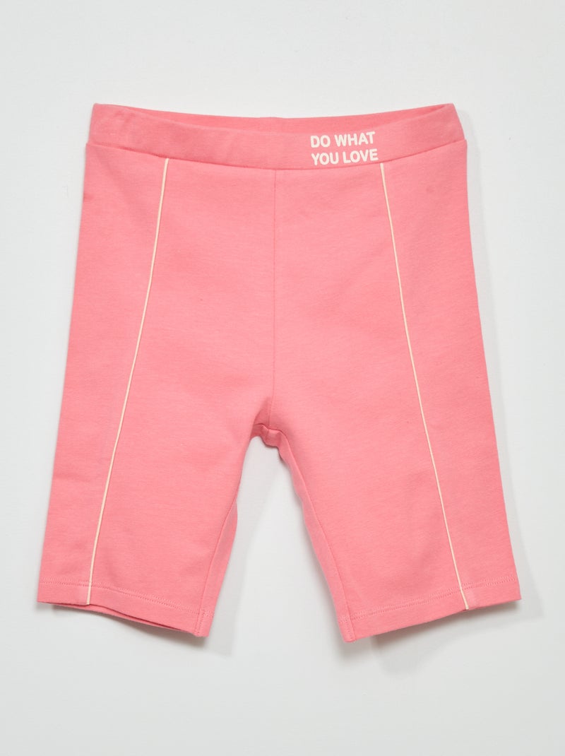 Short cycliste avec message fantaisie Rose - Kiabi