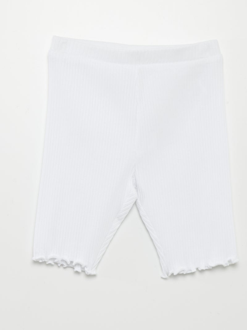 Short cycliste côtelé blanc - Kiabi