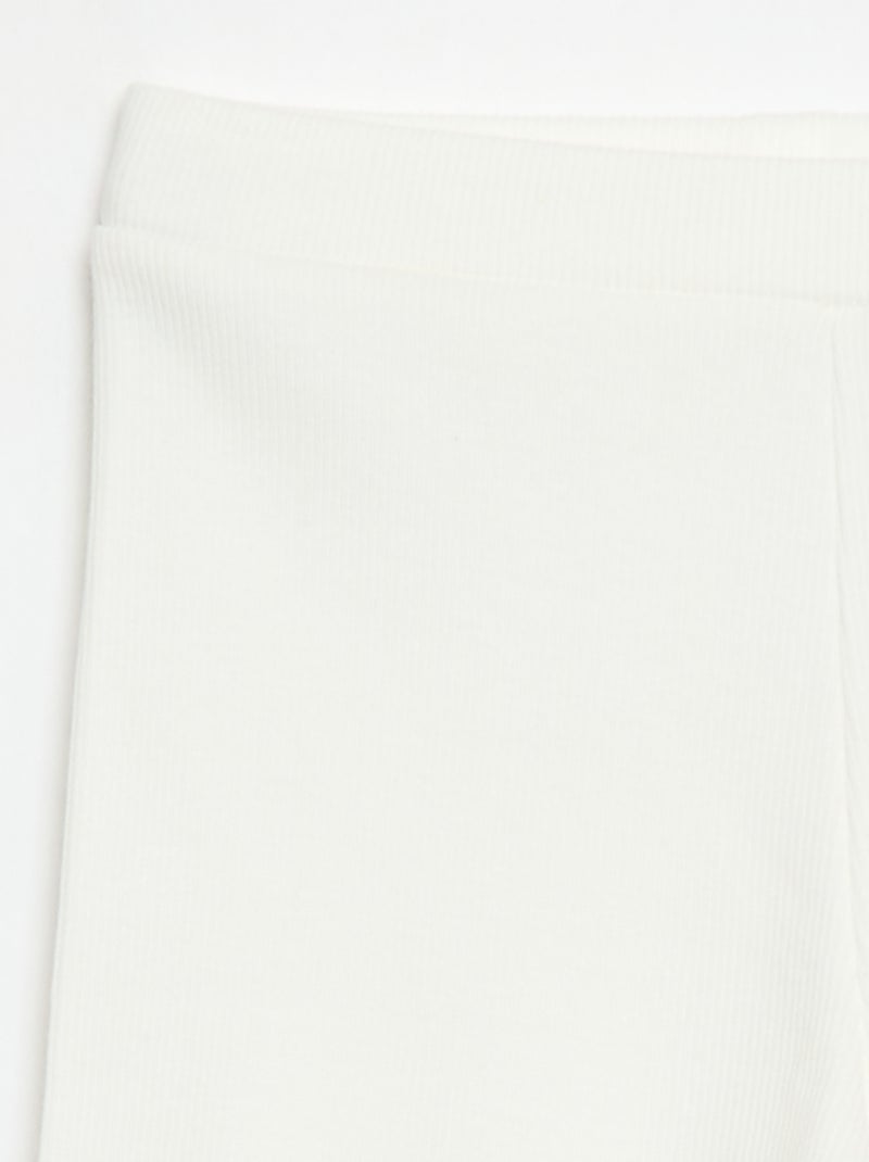 Short cycliste côtelé Blanc - Kiabi