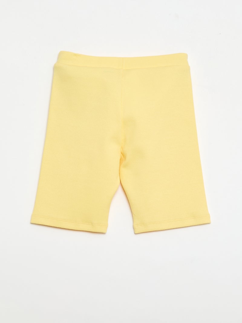 Short cycliste côtelé Jaune - Kiabi