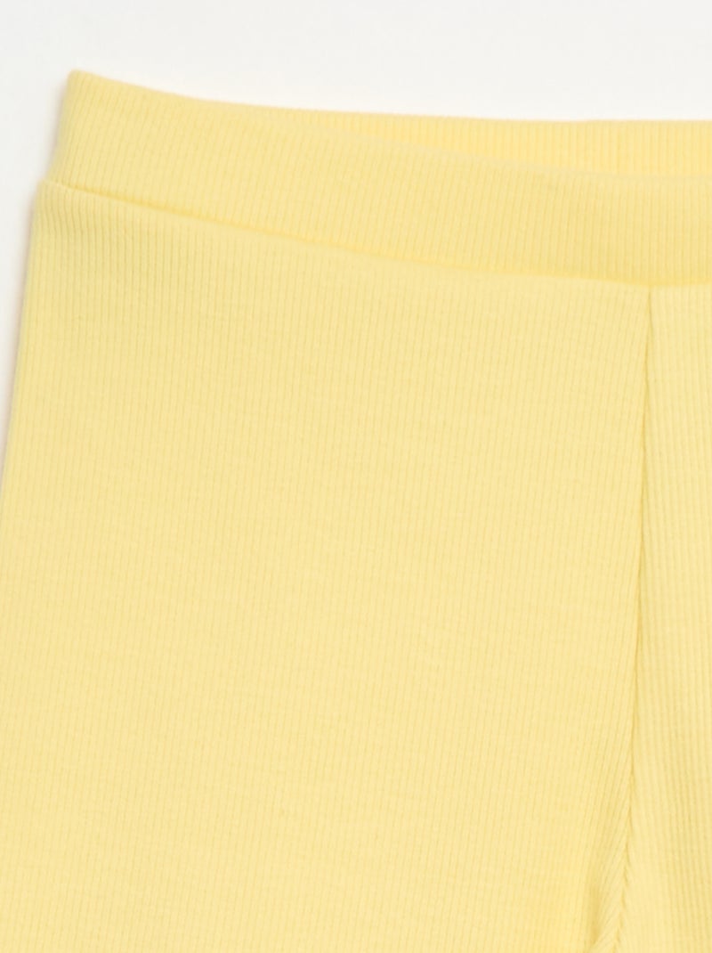 Short cycliste côtelé Jaune - Kiabi