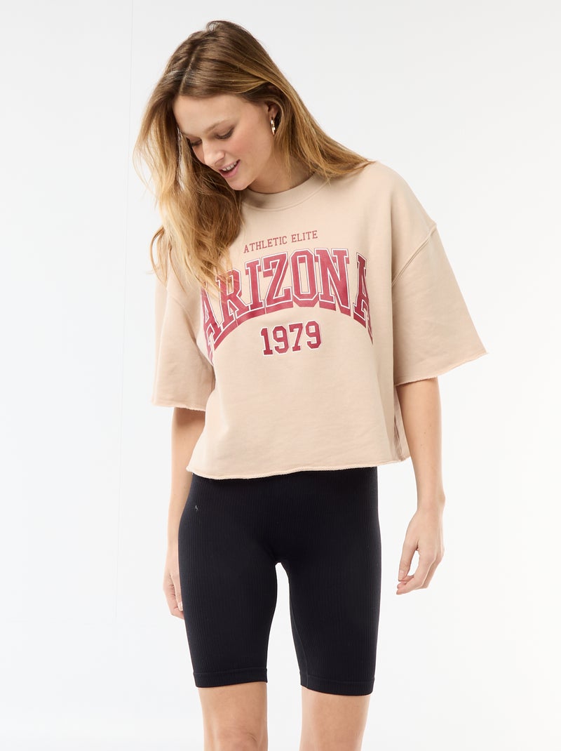 Short cycliste côtelé Noir - Kiabi