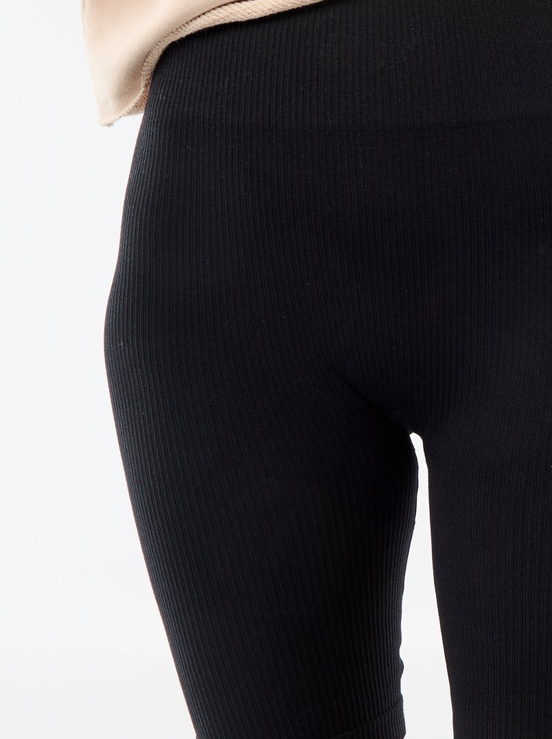 Short cycliste côtelé Noir - Kiabi