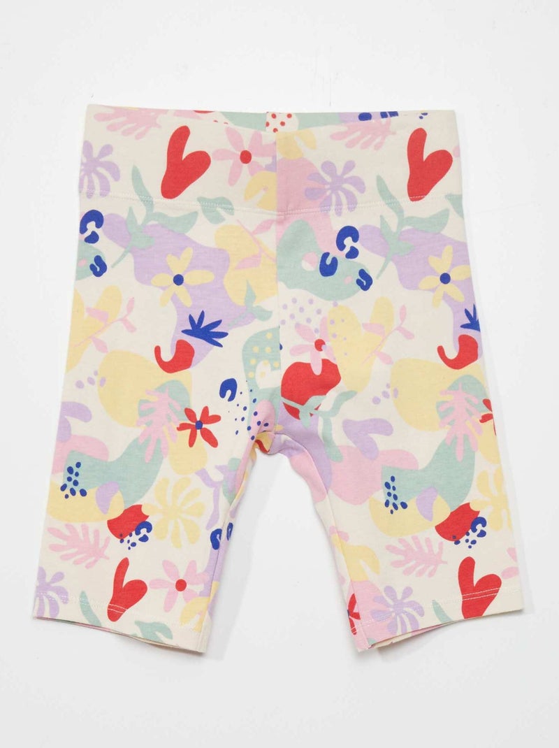 Short cycliste en coton stretch Imprimé abstrait - Kiabi