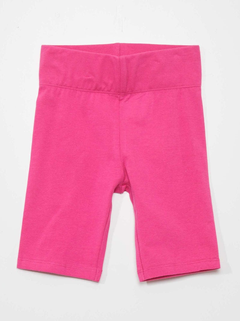 Short cycliste en coton stretch Rose - Kiabi