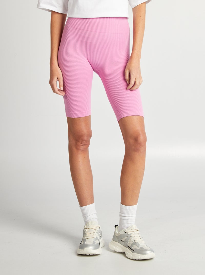 Short cycliste en maille côtelée ROSE - Kiabi