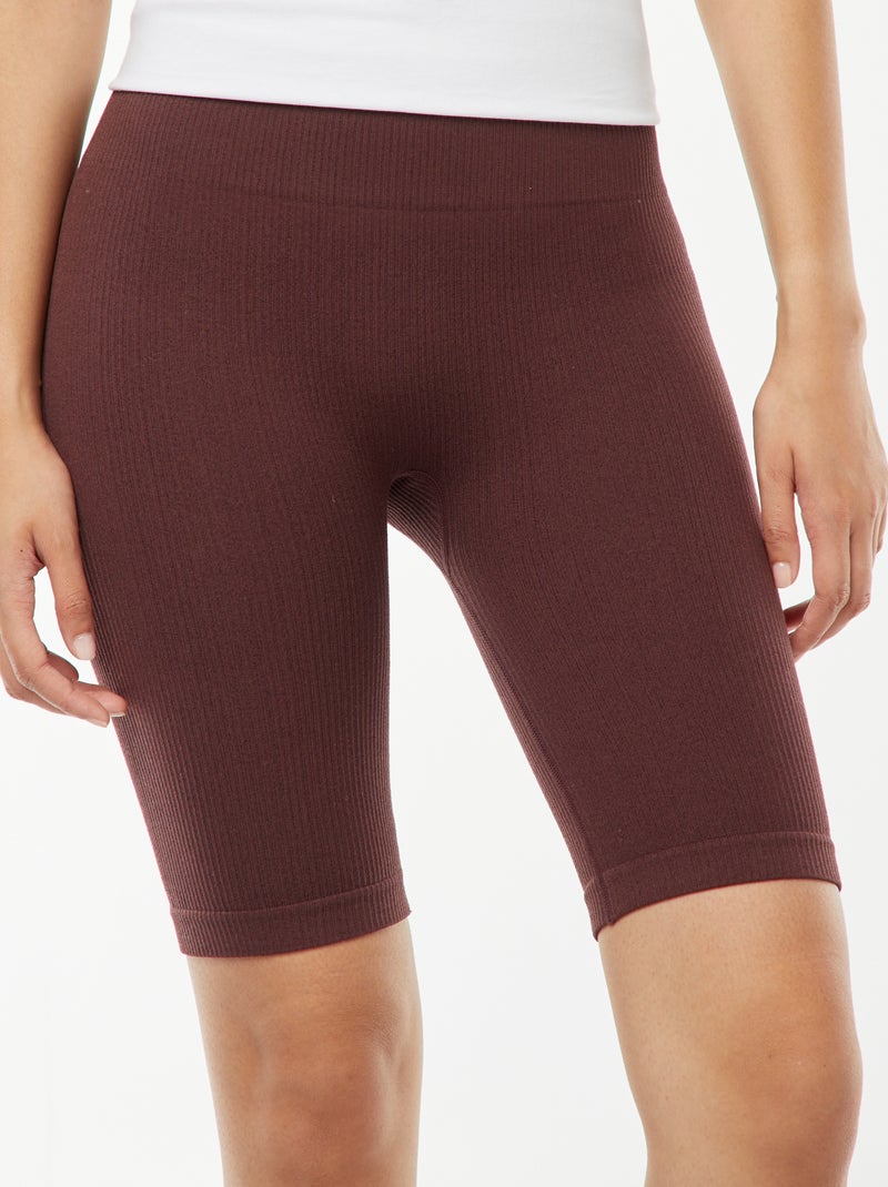 Short cycliste en maille côtelée VIOLET - Kiabi