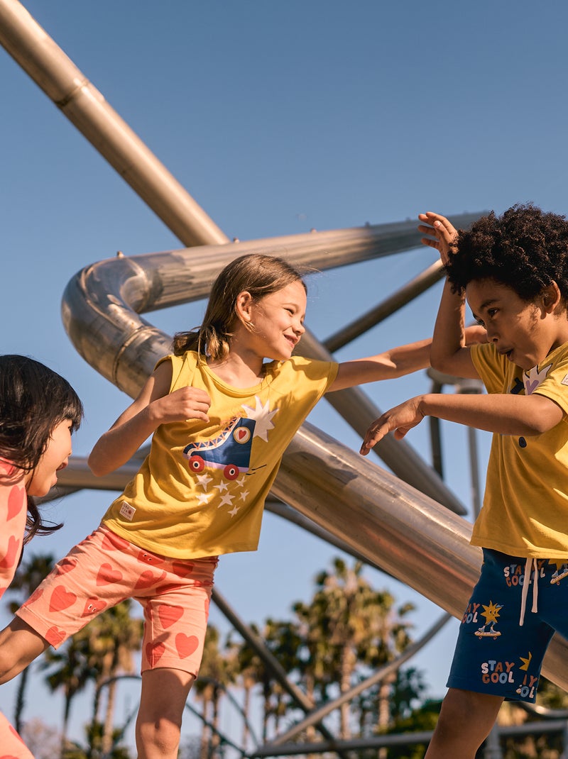 Short cycliste 'léopard' - Grafik Edition Orange - Kiabi