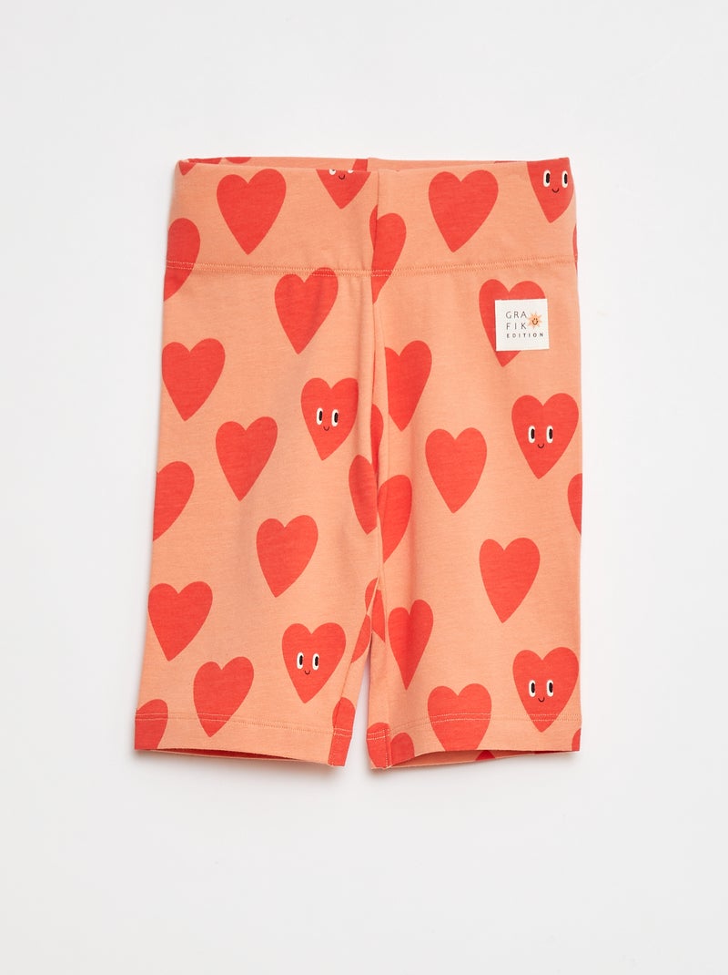 Short cycliste 'léopard' - Grafik Edition Orange - Kiabi