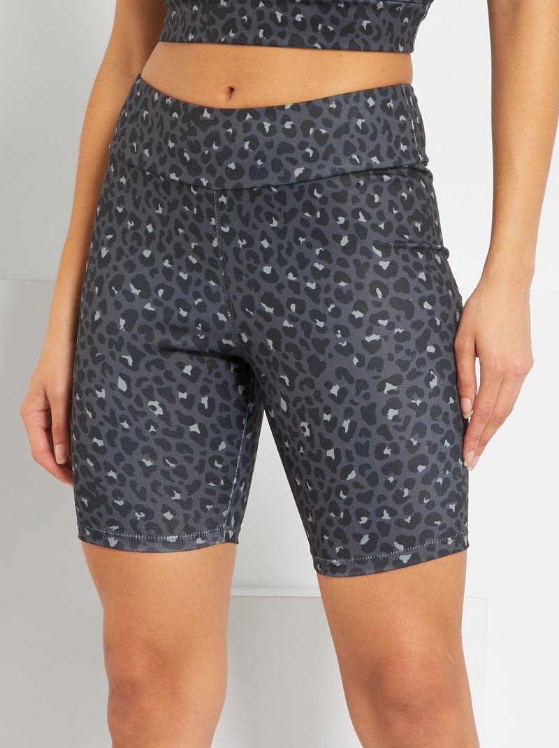Short cycliste 'léopard' Gris foncé - Kiabi