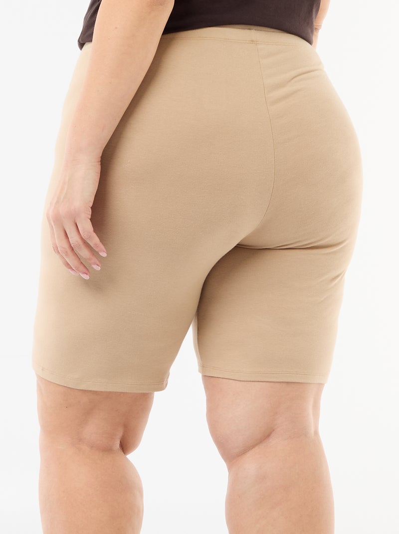 Short cycliste uni Beige - Kiabi