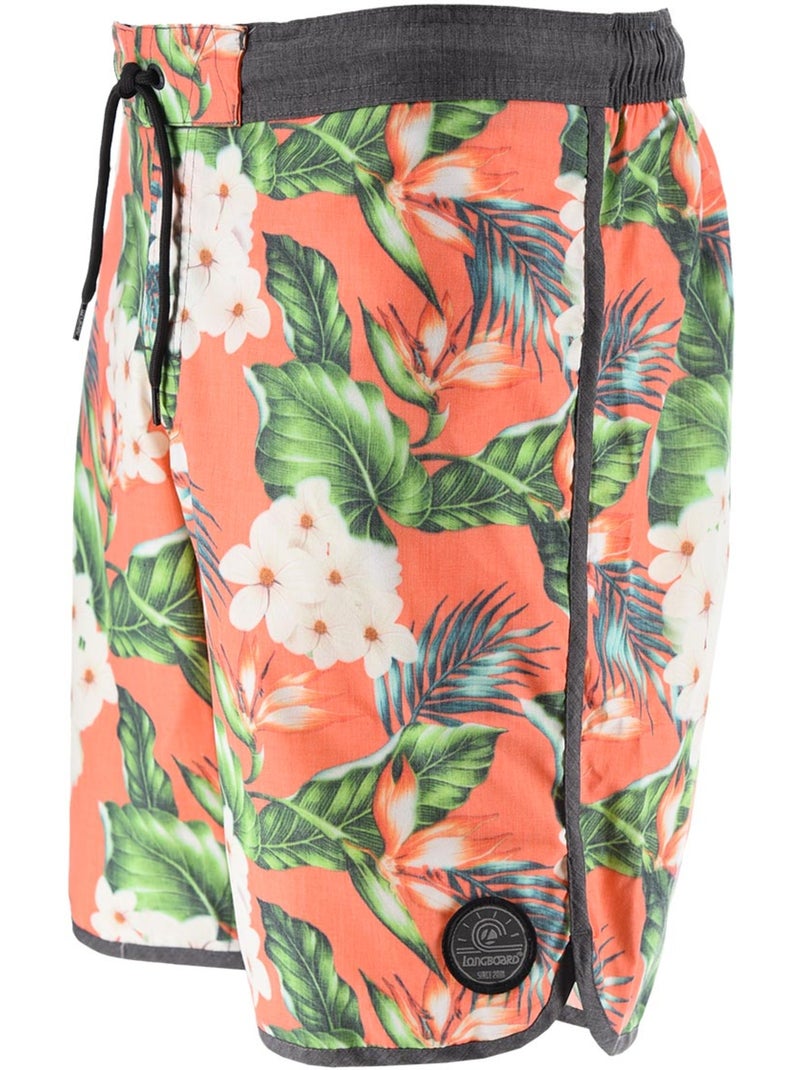 Short de Bain -   - Longboard Corail - Kiabi