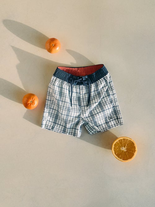 Short de Bain à Carreaux - Kiabi