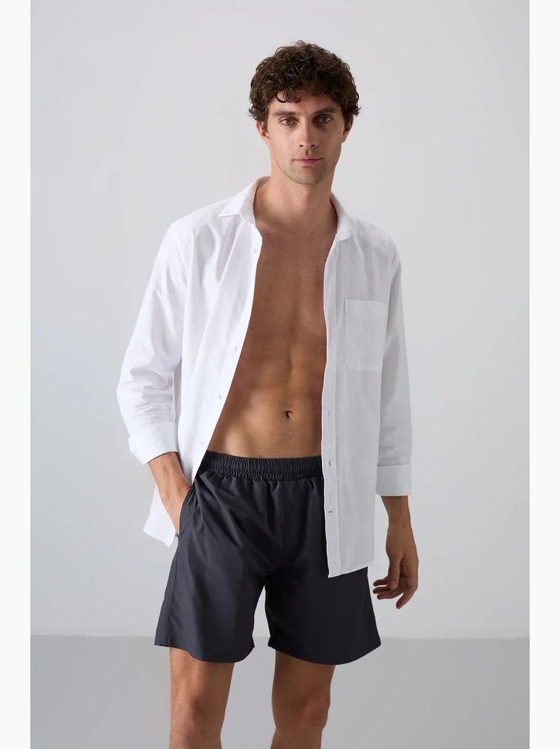 Short de bain à enfiler tommy Gris Noir - Kiabi