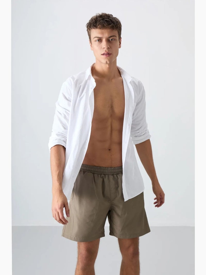 Short de bain à enfiler tommy Kaki - Kiabi