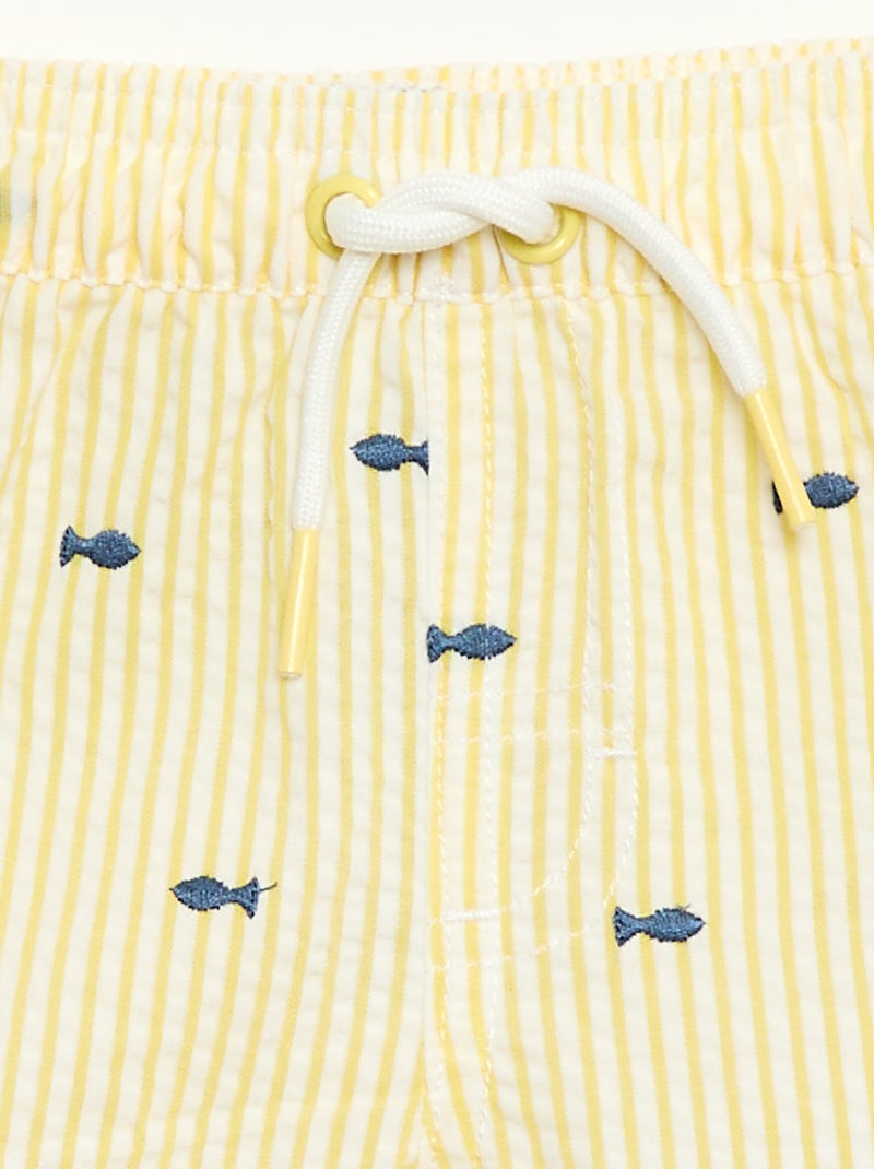 Short de bain à motif Jaune - Kiabi