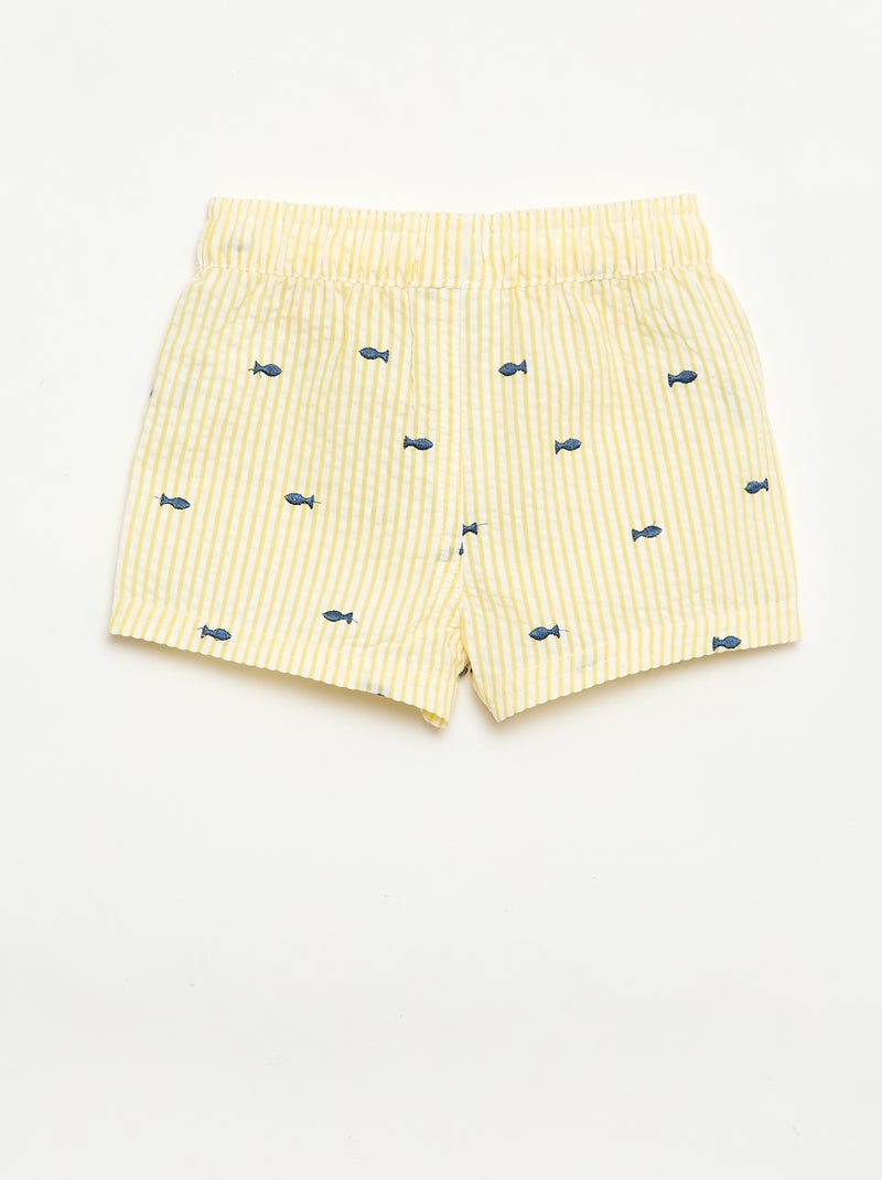 Short de bain à motif Jaune - Kiabi