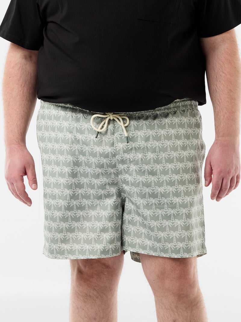 Short de bain à motif Kaki - Kiabi