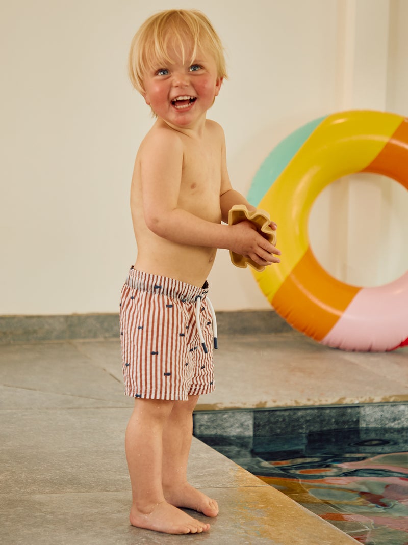 Short de bain à motif MARRON - Kiabi