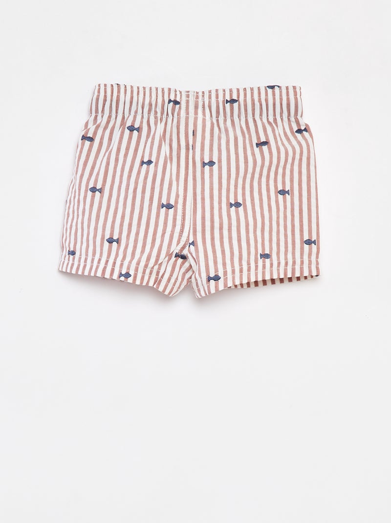 Short de bain à motif MARRON - Kiabi