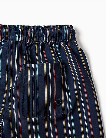 Short de bain à rayures avec cordon de serrage