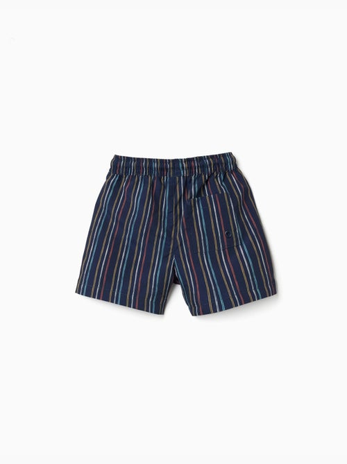 Short de bain à rayures avec cordon de serrage - Kiabi