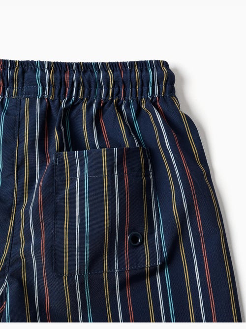 Short de bain à rayures avec cordon de serrage - Kiabi