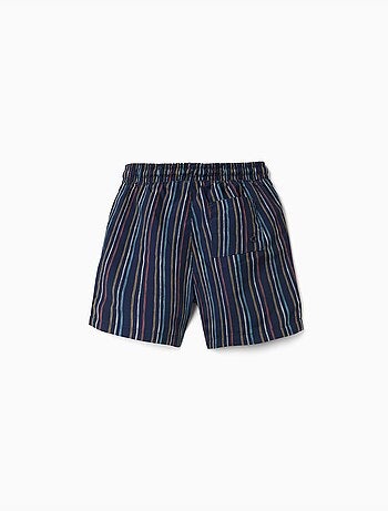 Short de bain à rayures avec cordon de serrage