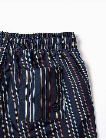 Short de bain à rayures avec cordon de serrage