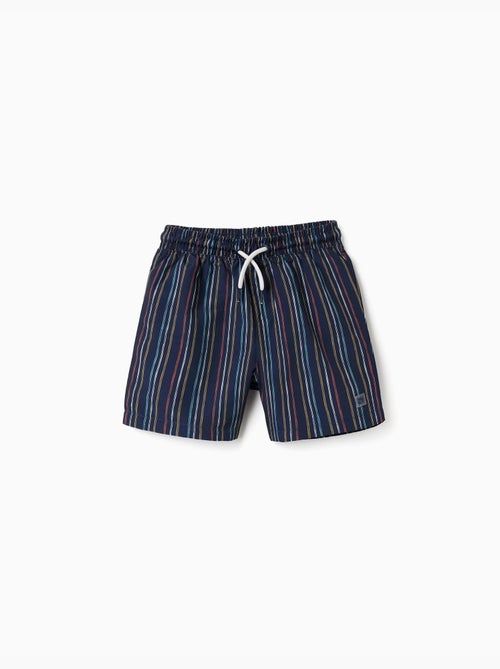 Short de bain à rayures avec cordon de serrage - Kiabi