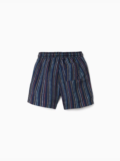Short de bain à rayures avec cordon de serrage - Kiabi