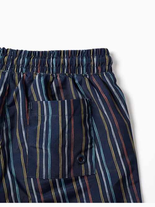 Short de bain à rayures avec cordon de serrage - Kiabi