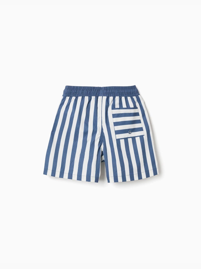 Short de bain à rayures avec cordon de serrage You&Me Beige clair - Kiabi