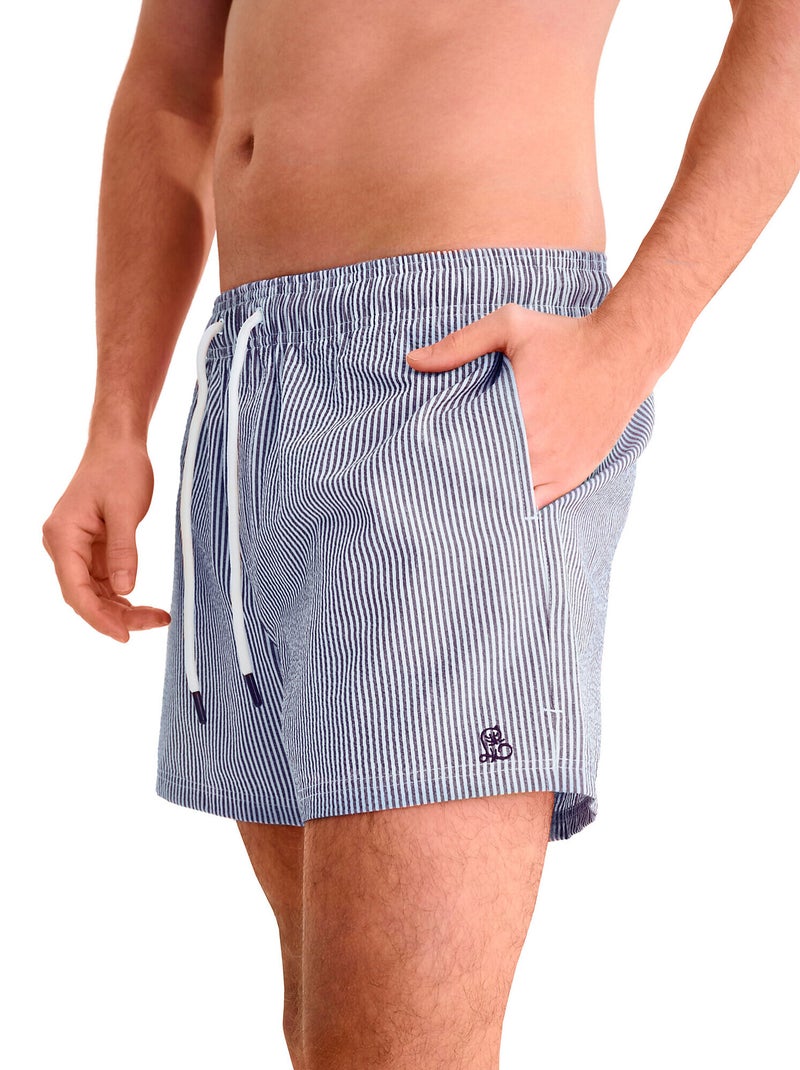 Short de bain à rayures Bleu - Kiabi