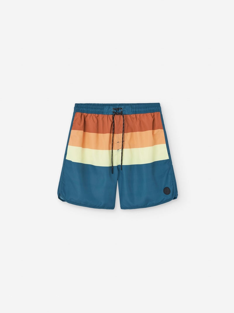 Short de Bain à Rayures Bleu - Kiabi