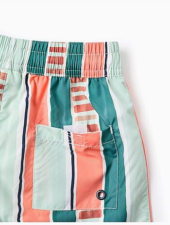 Short de bain à rayures et cordon de serrage