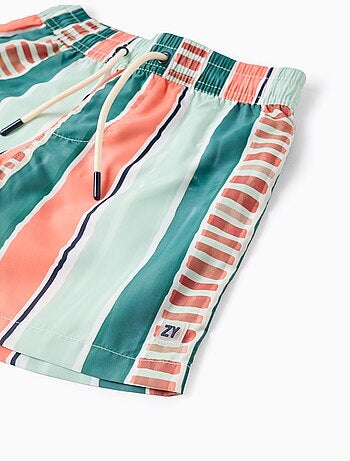 Short de bain à rayures et cordon de serrage