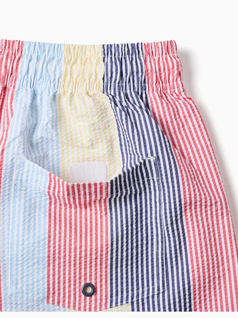 Short de bain à rayures et cordon de serrage You&Me Rouge - Kiabi