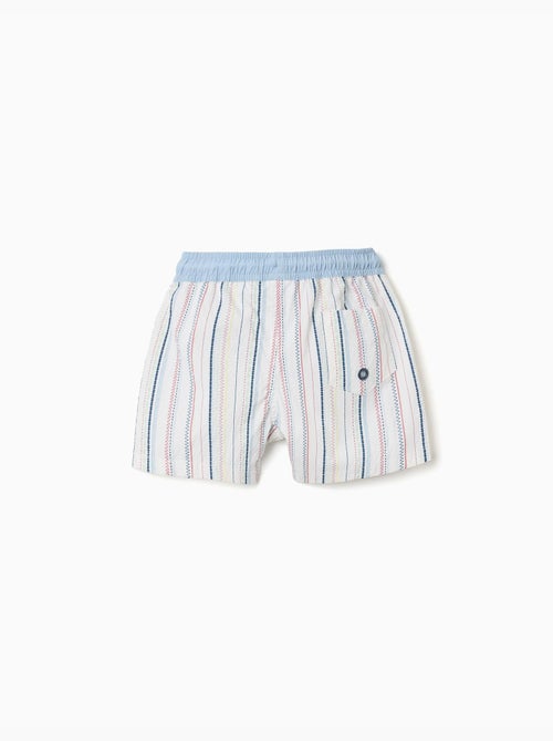 Short de bain à rayures ethniques B&S - Kiabi