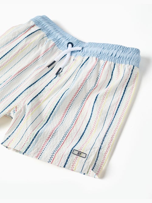 Short de bain à rayures ethniques B&S - Kiabi