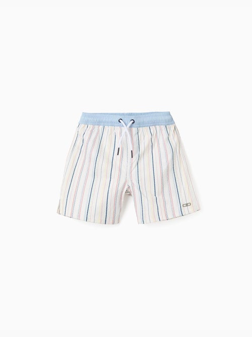 Short de bain à rayures ethniques et cordon B&S - Kiabi