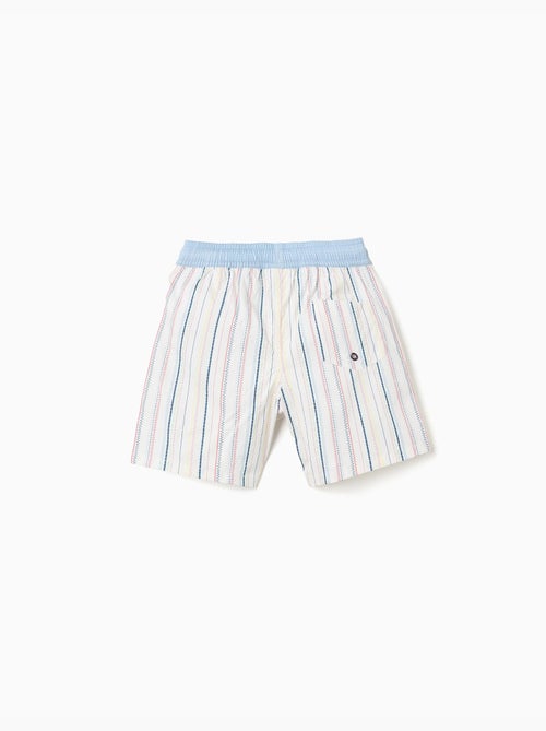 Short de bain à rayures ethniques et cordon B&S - Kiabi