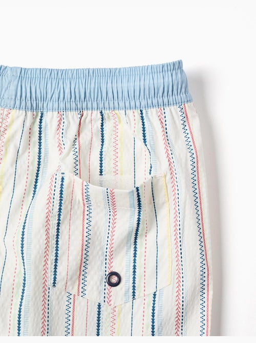 Short de bain à rayures ethniques et cordon B&S - Kiabi