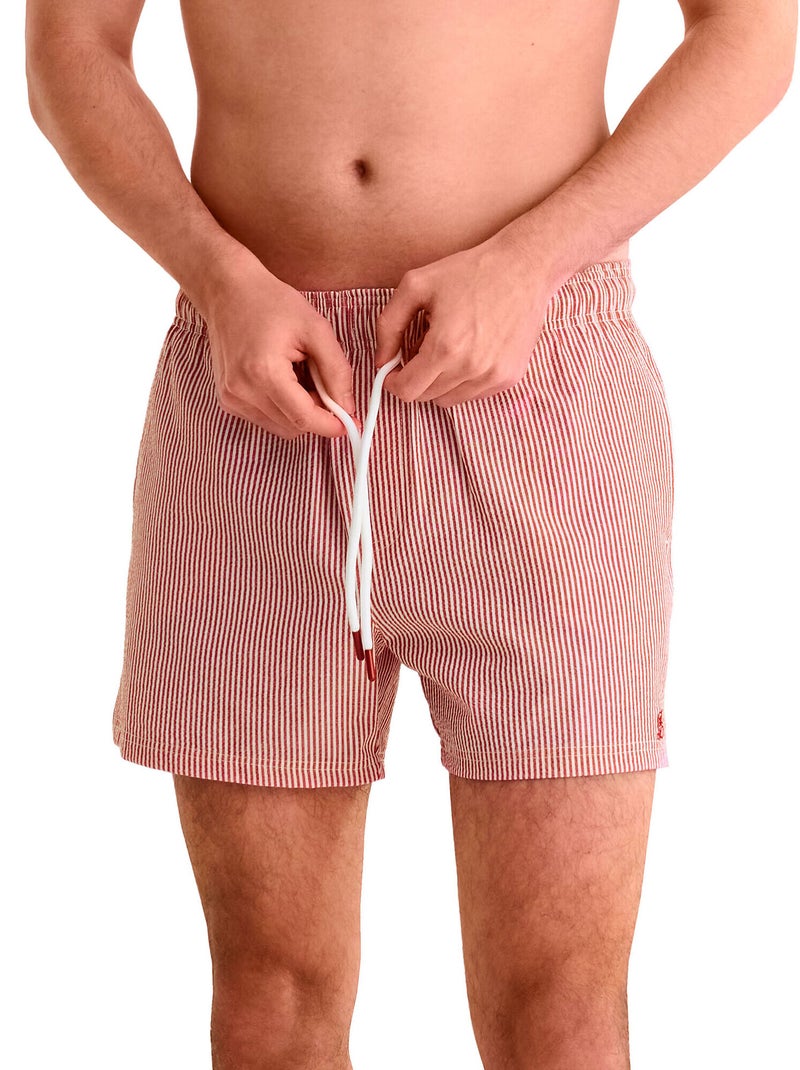 Short de bain à rayures Men Swimwear Rouge - Kiabi
