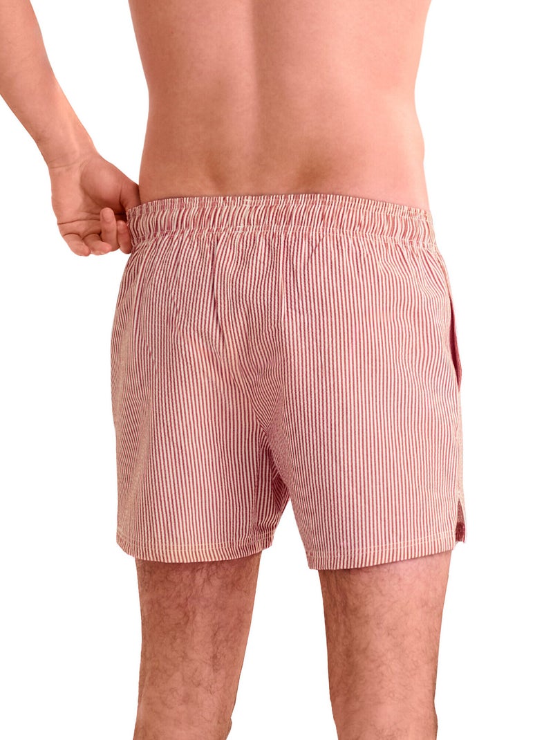 Short de bain à rayures Rouge - Kiabi