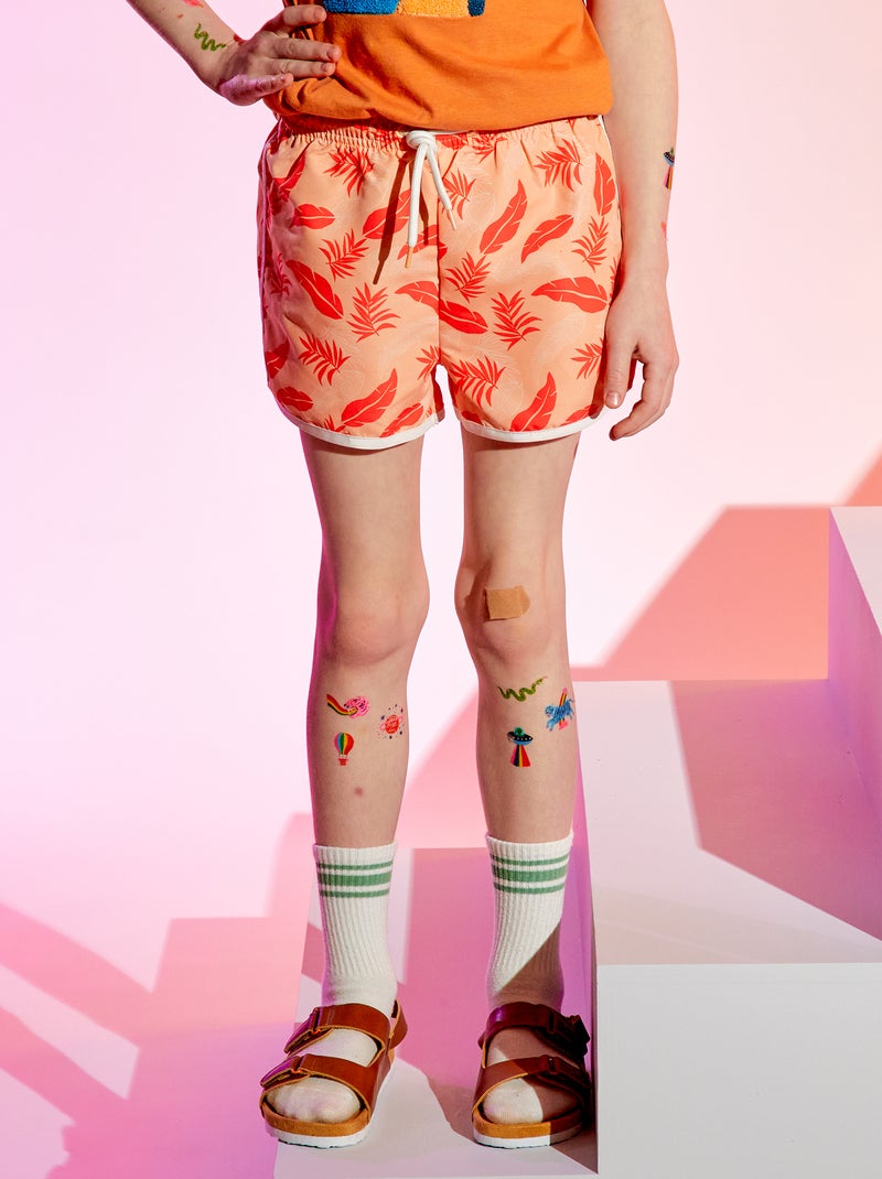 Short de bain à taille élastiquée ROUGE - Kiabi